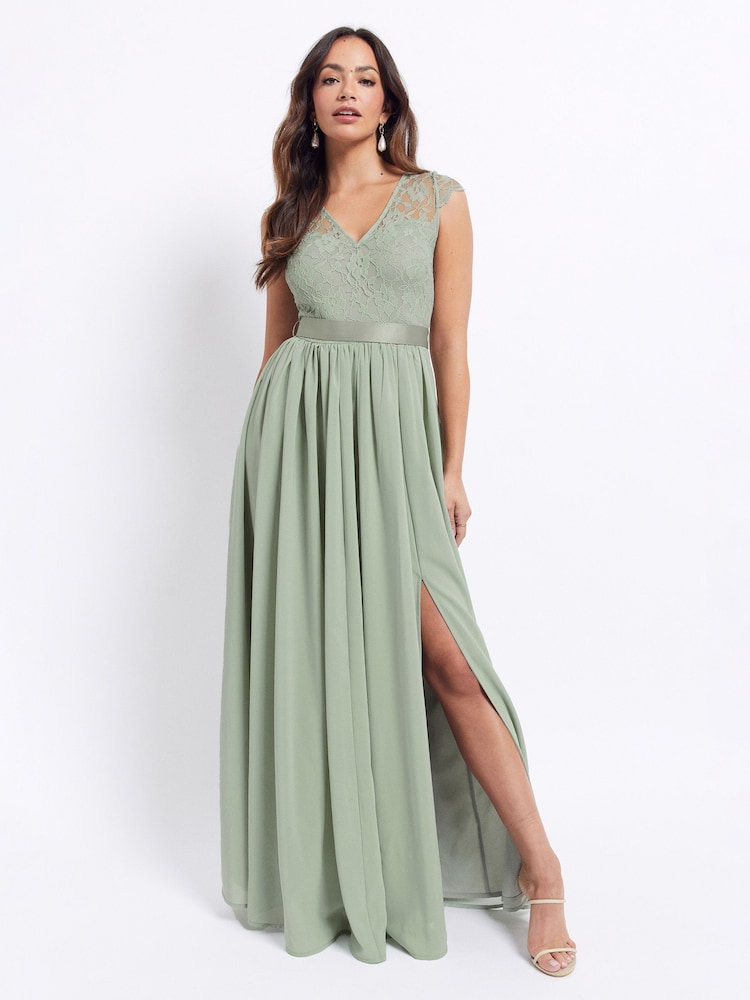 Maya Chiffon Lace Bridesmaid Dress - Image 1 of 4