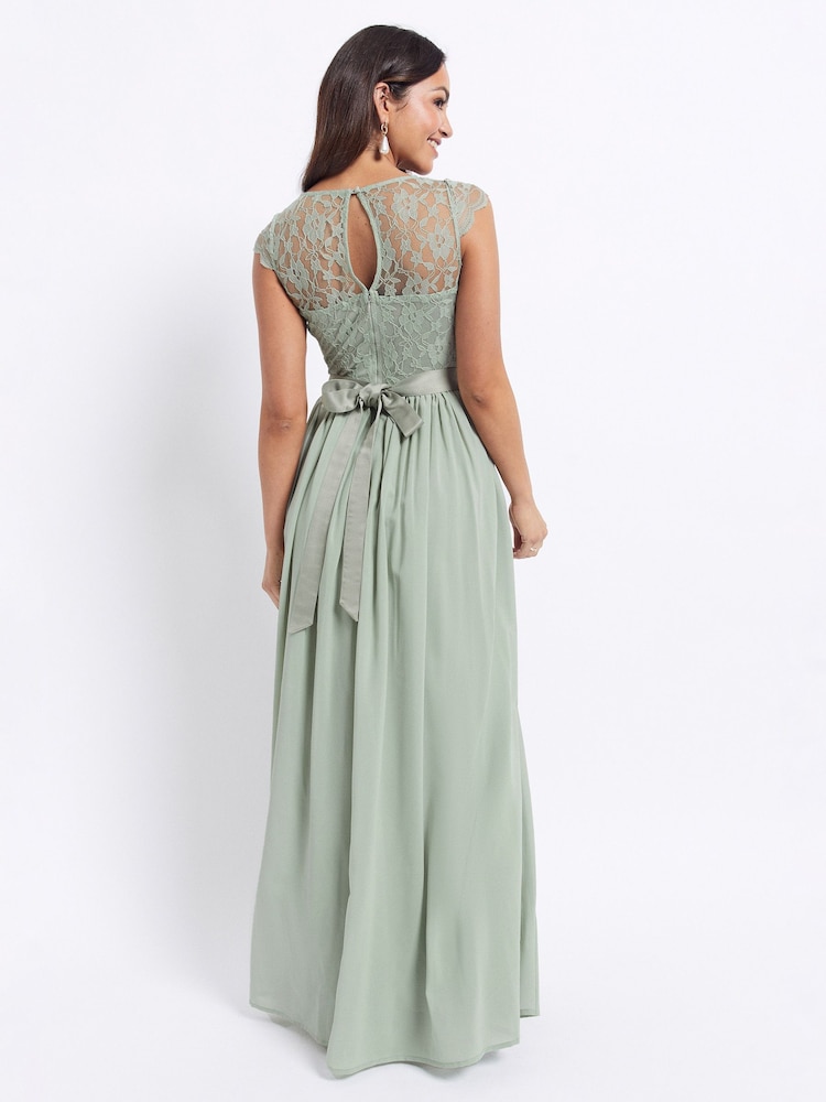 Maya Chiffon Lace Bridesmaid Dress - Image 2 of 4