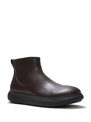 FitFlop Brown Iq-Comff Leather Zip Ankle Boots - Image 2 of 4
