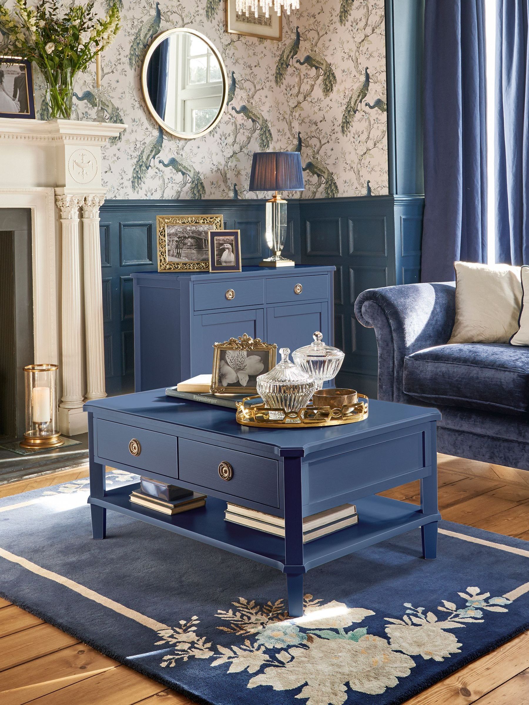 Buy Laura Ashley Dusky Seaspray Henshaw 2 Drawer Coffee Table from