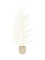 Charles Bentley White Prelit Twig 4ft Christmas Tree In Pot With 400 Twinkling LEDS - Image 3 of 6