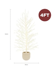 Charles Bentley White Prelit Twig 4ft Christmas Tree In Pot With 400 Twinkling LEDS - Image 4 of 6
