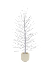 Charles Bentley White Prelit Twig 4ft Christmas Tree In Pot With 400 Twinkling LEDS - Image 5 of 6