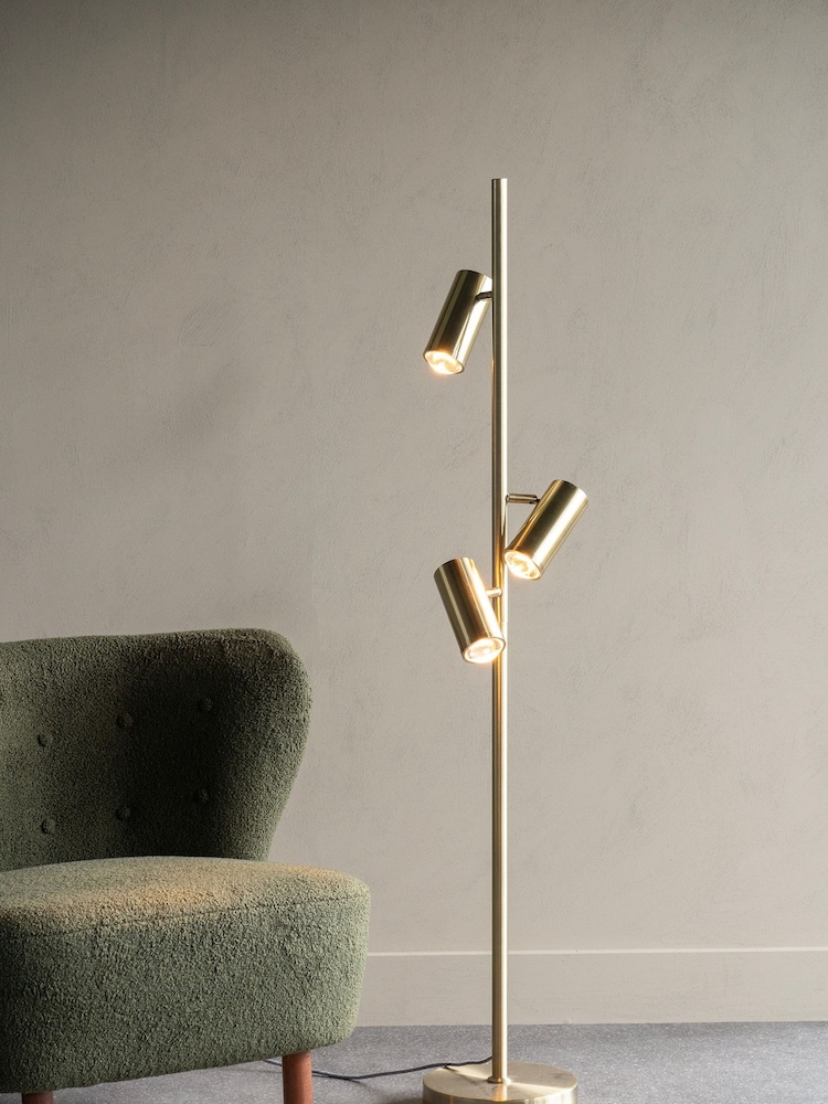 Libra Interiors Bronze Stukeley Triple Spotlight Floor Lamp - Image 1 of 4
