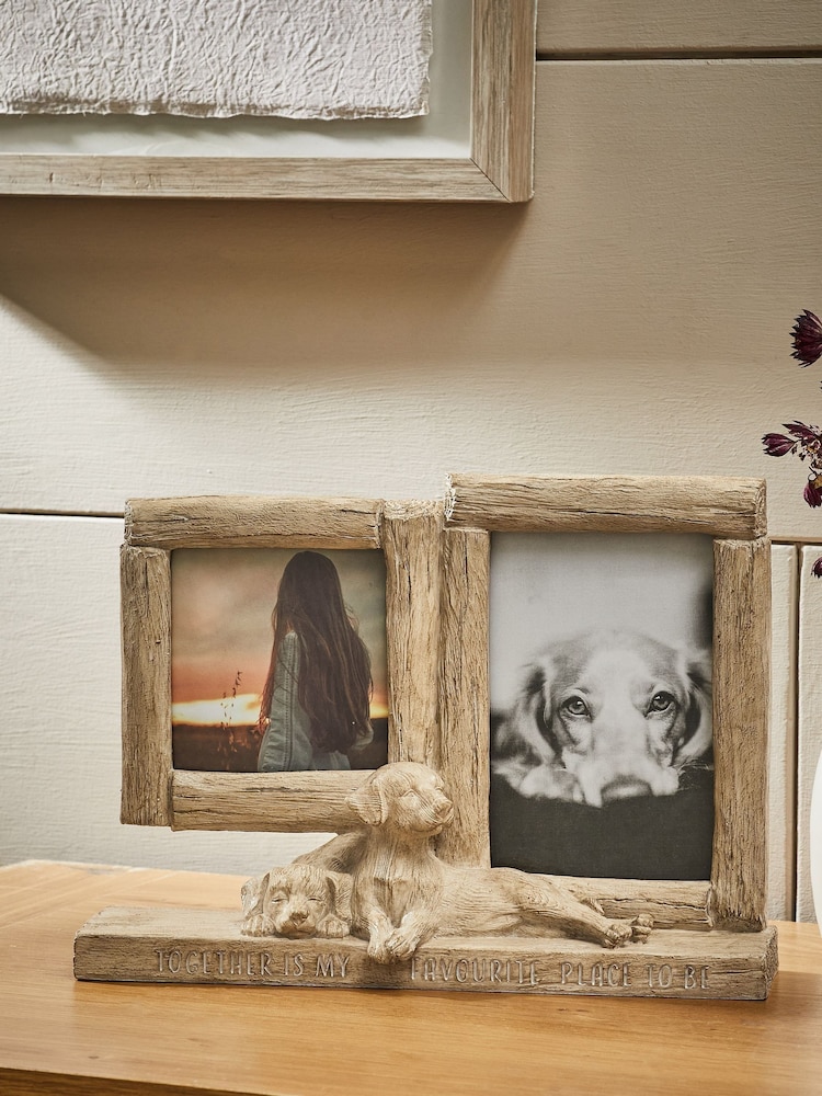 Wood Effect Layla The Labrador Dog Collage Photo Frame - Image 1 of 6