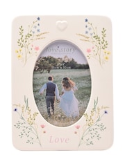 Widdop White Ceramic Photo Frame 4" x 6" Floral - Image 2 of 4