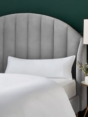 White Small 300 Thread Count Collection Luxe 100% Cotton Bolster Pillowcase - Image 1 of 2