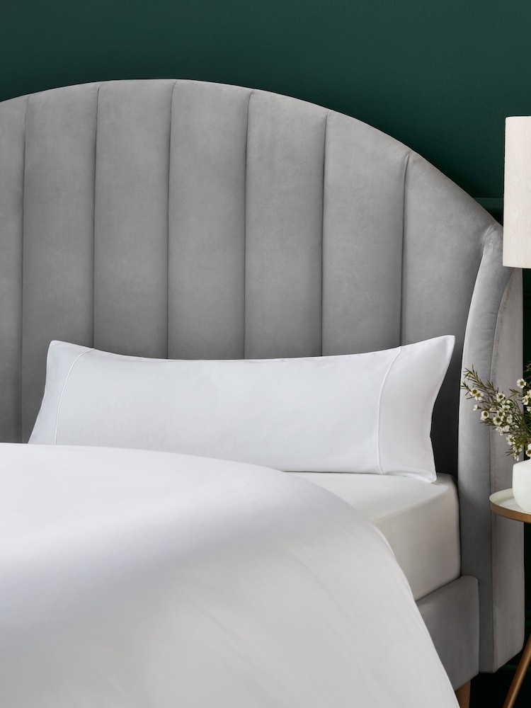 White Small 300 Thread Count Collection Luxe 100% Cotton Bolster Pillowcase - Image 1 of 2