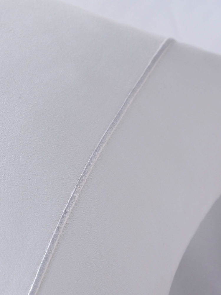 White Small 300 Thread Count Collection Luxe 100% Cotton Bolster Pillowcase - Image 2 of 2