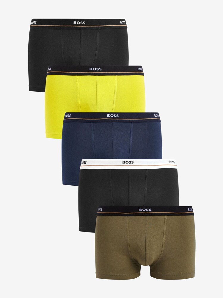 BOSS Black White Essential Trunks 5 Pack - Image 1 of 8 BOSS Black White Essential Trunks 5 Pack - Image 1 of 8