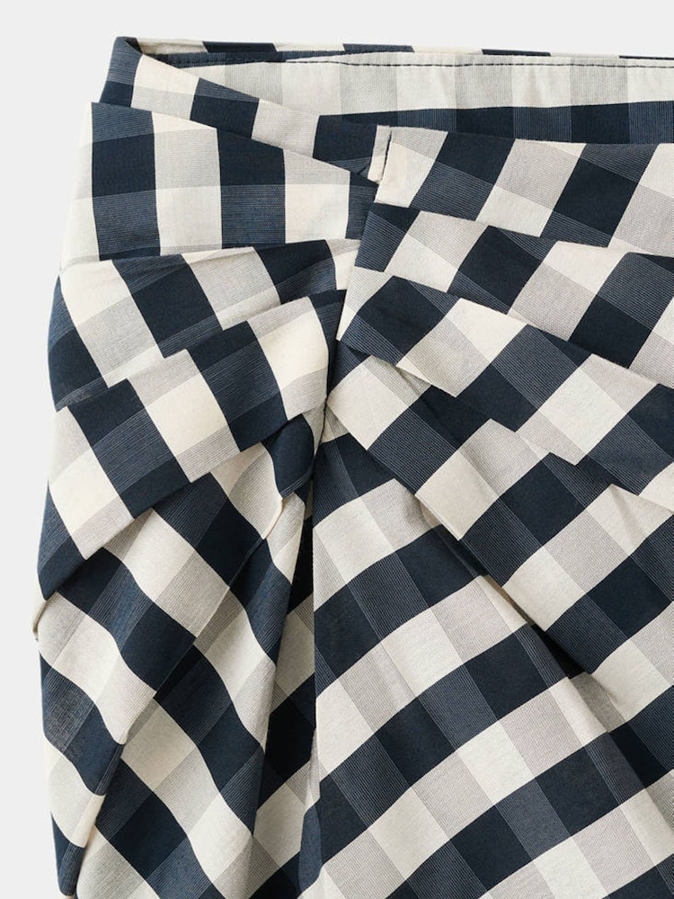 Mango Blue Gingham Midi Skirt - Image 3 of 3