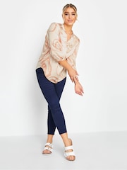 M&Co Cream Abstract 3/4 Sleeve Blouse - Image 3 of 4