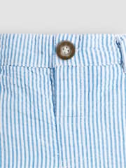 JoJo Maman Bébé Blue Seersucker Stripe Shorts - Image 2 of 3