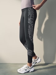 Black Dry Tech Reflective Print Leggings - Image 2 of 8
