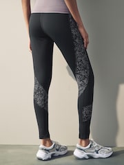 Black Dry Tech Reflective Print Leggings - Image 3 of 8
