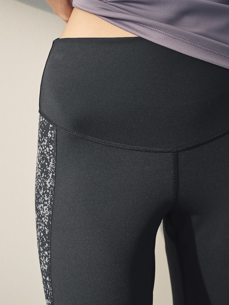 Black Dry Tech Reflective Print Leggings