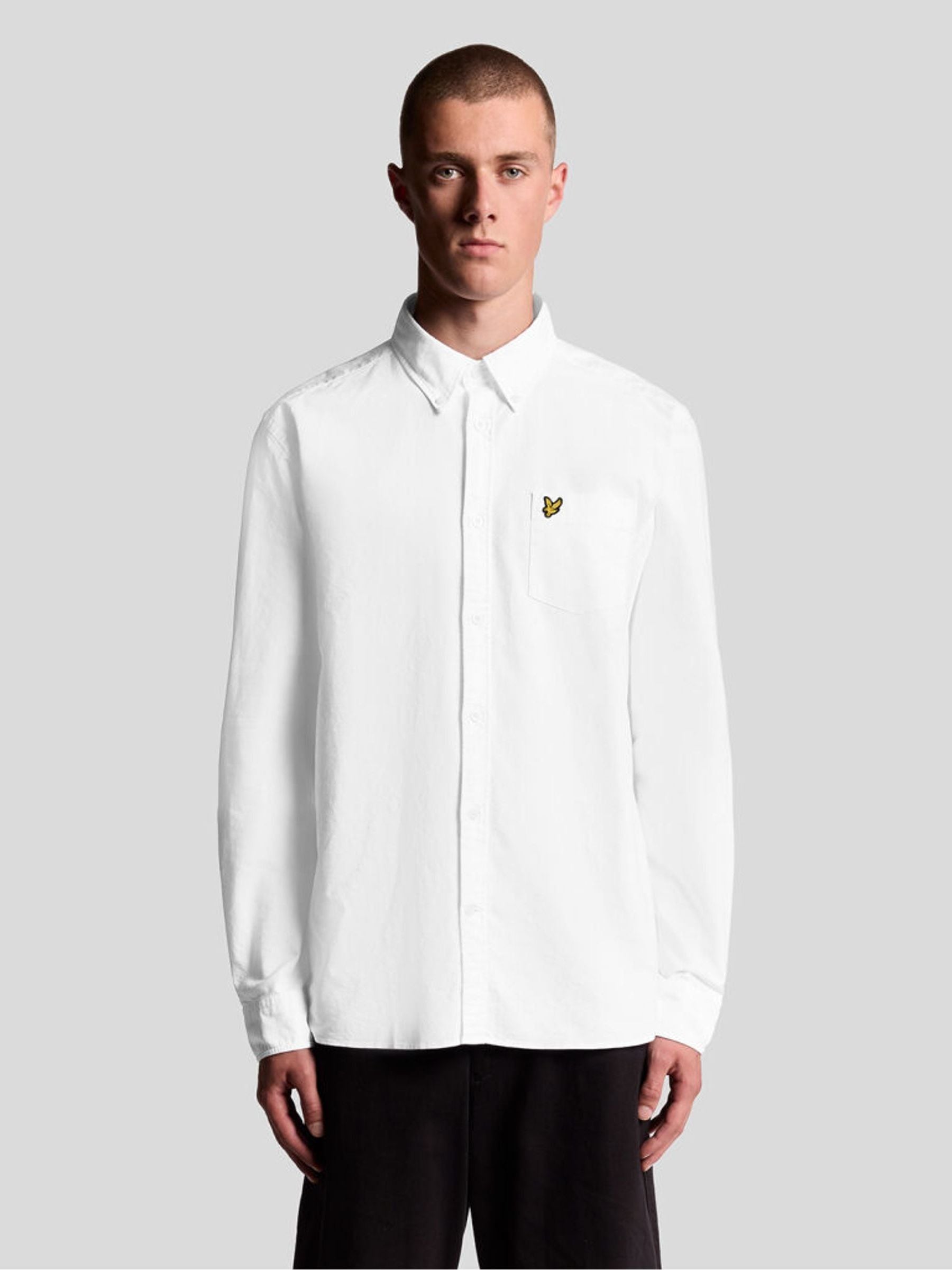 Lyle and Scott Cotton Button Down Oxford Shirt In White, Men's Size XL - Image 4