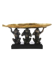 Otters Brook Polyresin Three Monkeys Holding Tray - Image 2 of 2
