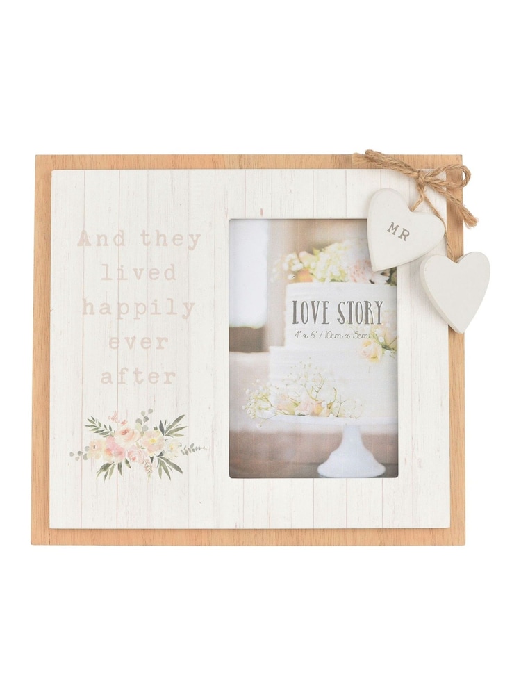 Widdop White Photo Frame 4" x 6" "Happily Ever After - Image 1 of 3