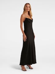 Forever New Black Hannah Diamante Strap Satin Dress - Image 3 of 4