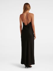 Forever New Black Hannah Diamante Strap Satin Dress - Image 4 of 4