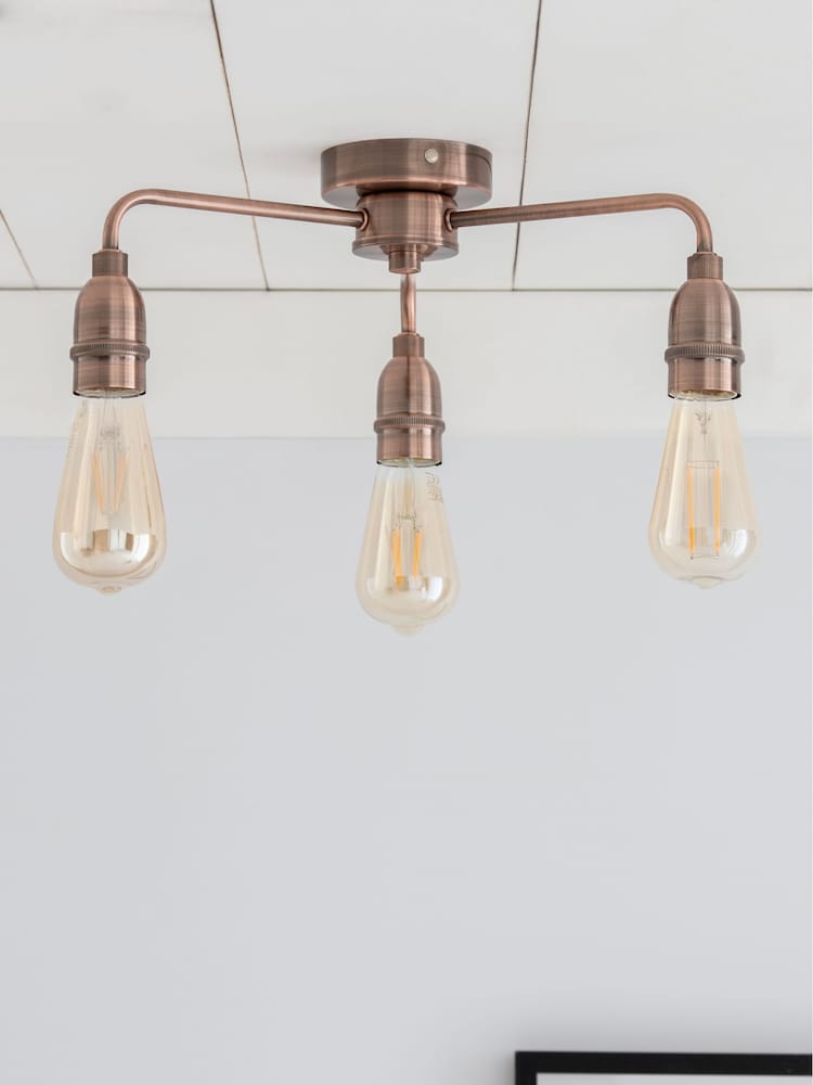 Copper Brooklyn Flush Ceiling Light - Image 2 of 8