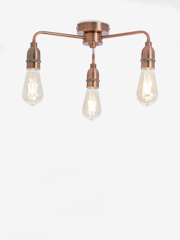Copper Brooklyn Flush Ceiling Light - Image 8 of 8