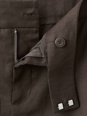 Mango Brown Linen Blend Capri Trousers - Image 6 of 7