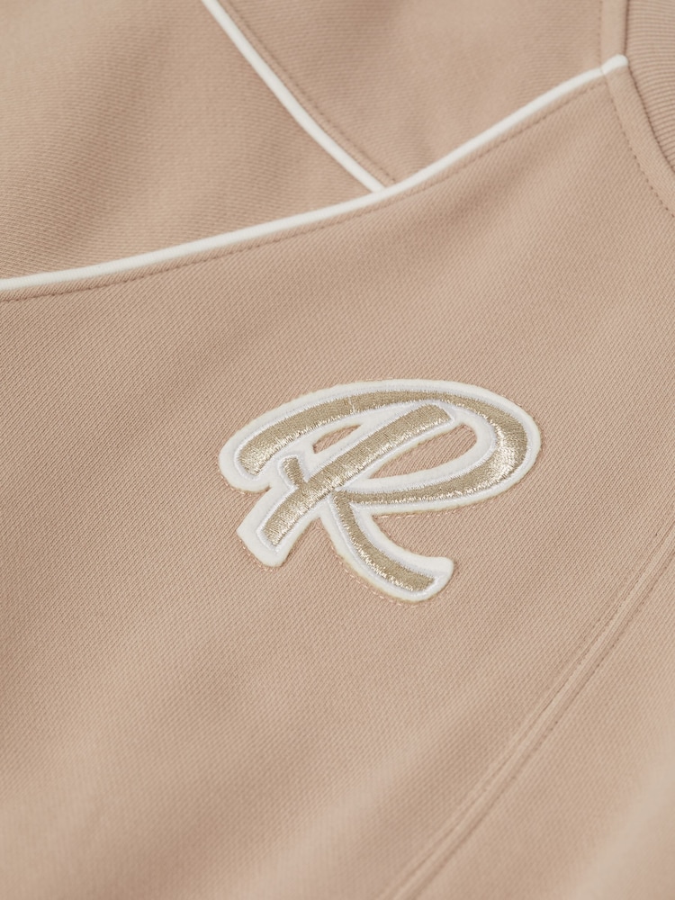 Reiss Camel Jona Junior Embroidered Jersey Dress - Image 5 of 5