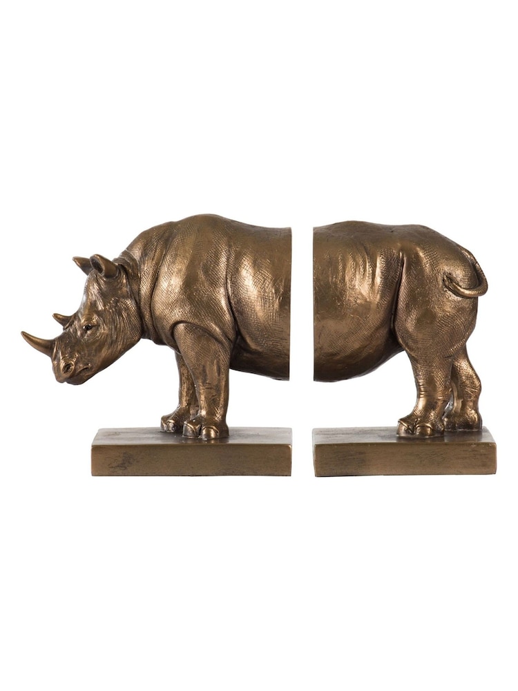 Otters Brook Set of 2 Polyresin Rhinoceros Bookends - Image 2 of 2 Otters Brook Set of 2 Polyresin Rhinoceros Bookends - Image 2 of 2