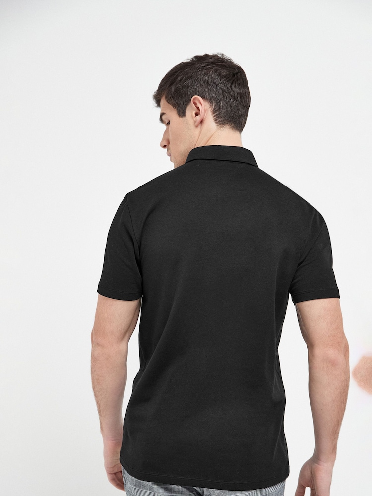 Blau/Grau/Schwarz - Reguläre Passform - Kurzärmlige Jersey-Polo-Shirts 3er-Pack - Image 3 of 7