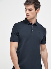 Blue/Grey/Black Regular Fit Short Sleeve Jersey Polo Shirts 3 Pack - Image 5 of 7