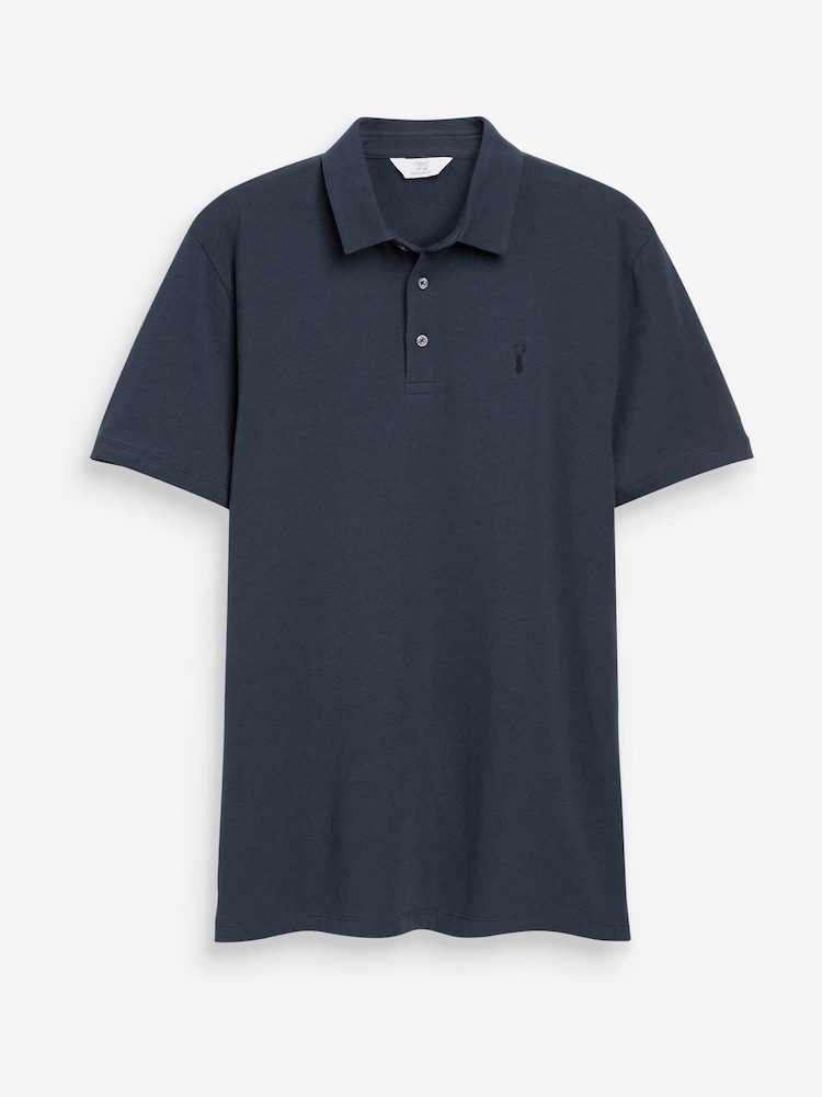 Blau/Grau/Schwarz - Reguläre Passform - Kurzärmlige Jersey-Polo-Shirts 3er-Pack - Image 6 of 7