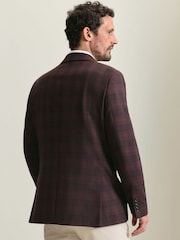 Charles Tyrwhitt Red Check Lightweight Wool Slim Fit Jacket - Image 2 of 5