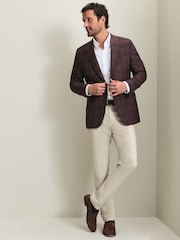 Charles Tyrwhitt Red Check Lightweight Wool Slim Fit Jacket - Image 4 of 5