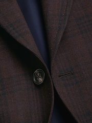 Charles Tyrwhitt Red Check Lightweight Wool Slim Fit Jacket - Image 5 of 5