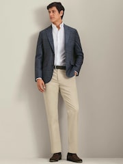Charles Tyrwhitt Blue Pow Check Wool Texture Slim Fit Jacket - Image 2 of 4