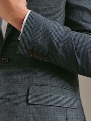 Charles Tyrwhitt Blue Pow Check Wool Texture Slim Fit Jacket - Image 3 of 4