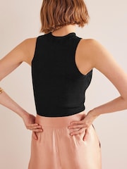 Boden Black Ribbed Racer Vest - Image 2 of 6
