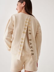 Baker by Ted Baker Stone Split Back Sweater And Shorts Set - Image 7 of 9