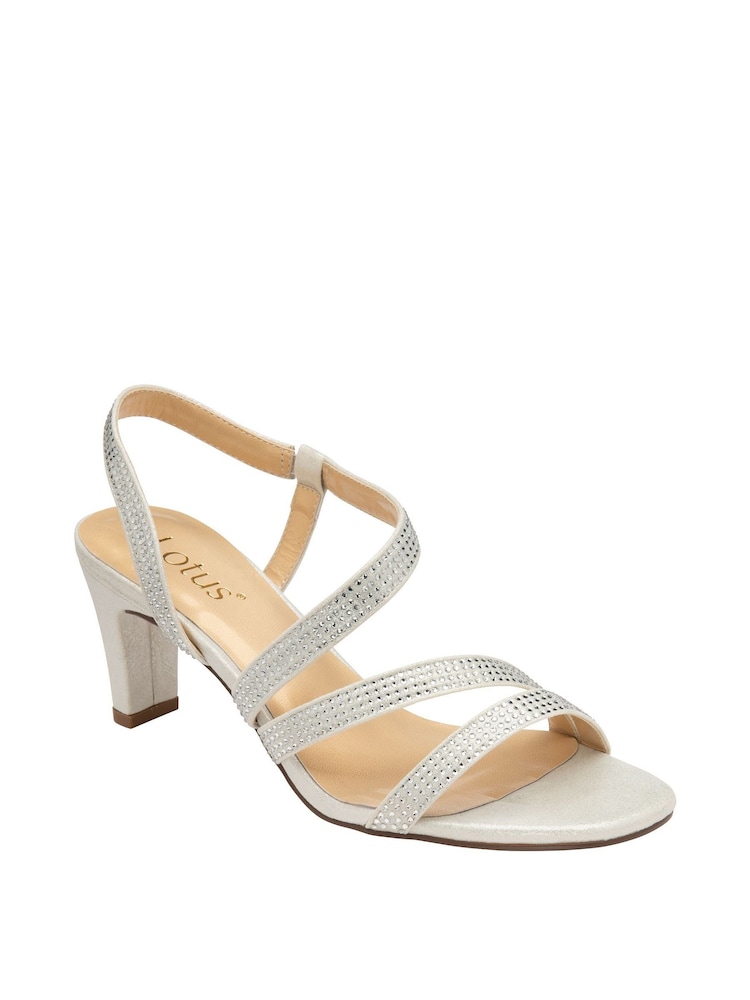 Lotus Silver Diamante Ocassion Sandals - Image 1 of 4