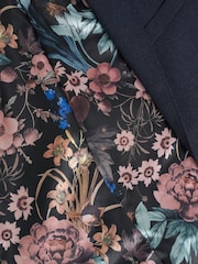 Navy Blue Slim Textured Blazer - Image 3 of 5