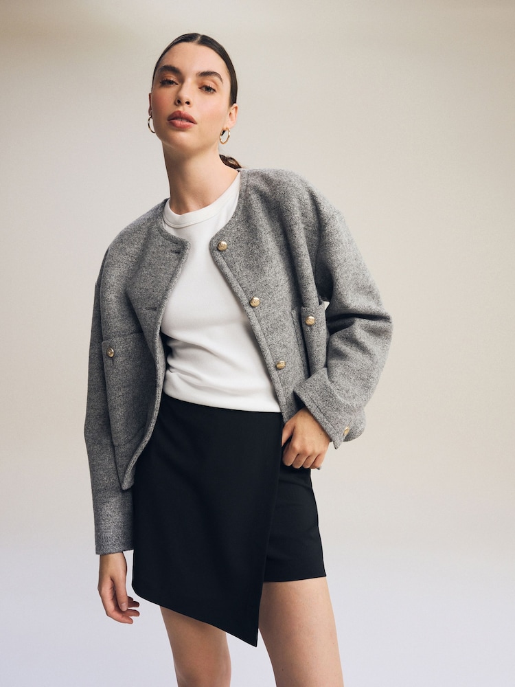 Black Tailored Stretch Skort - Image 1 of 6