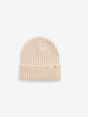 Kamnito-kremasta - Rebrasta beanie kapa (1-16 let) - Slika 1 iz 2