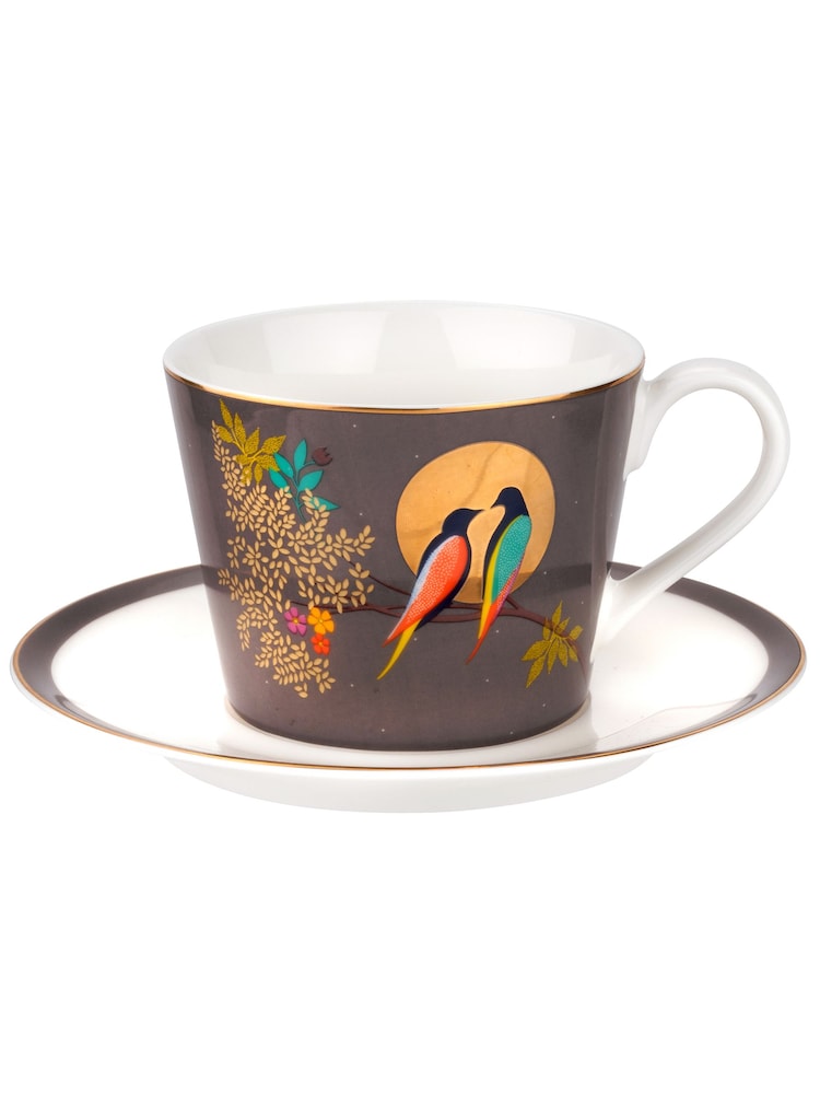 Sara Miller Grey Chelsea Teacup & Saucer - Image 4 of 4
