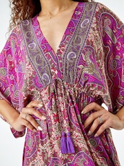 Roman Pink Paisley Print Boho Maxi Dress - Image 5 of 5