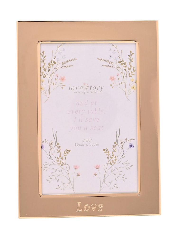 Widdop Gold Wildflower Photo Frame 4" x 6" - Love - Image 2 of 3