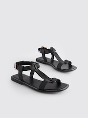Black Standard/Wide Fit Forever Comfort® Leather T-Bar Sandals - Image 4 of 7