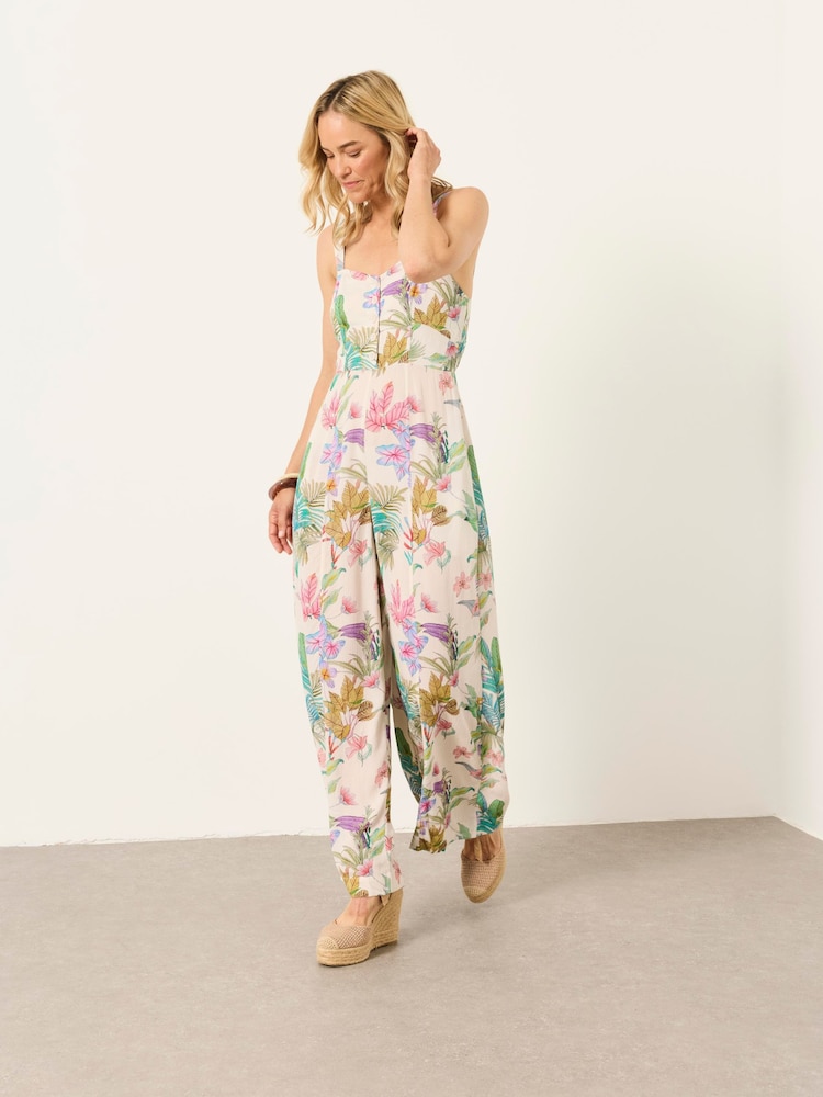 FatFace Rosa Ivory Tropical Jumpsuit - Image 1 of 6