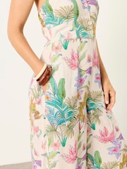FatFace Rosa Ivory Tropical Jumpsuit - Image 3 of 6